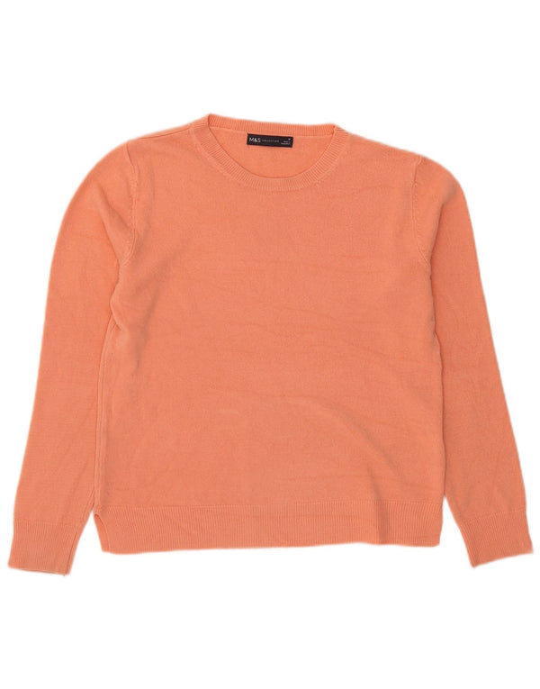 Marks & Spencer Damski sweter z dekoltem w łódkę UK 10 Mały pomarańczowy akryl