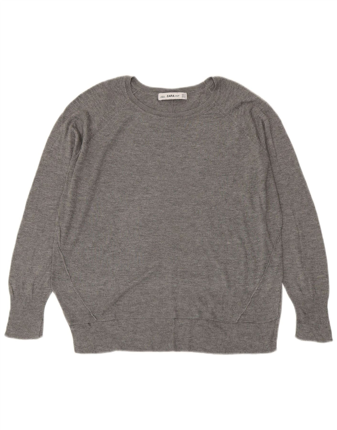 Sweter damski Zara z dekoltem w łódkę UK 14, średni szary