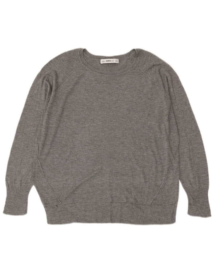 Sweter damski Zara z dekoltem w łódkę UK 14, średni szary