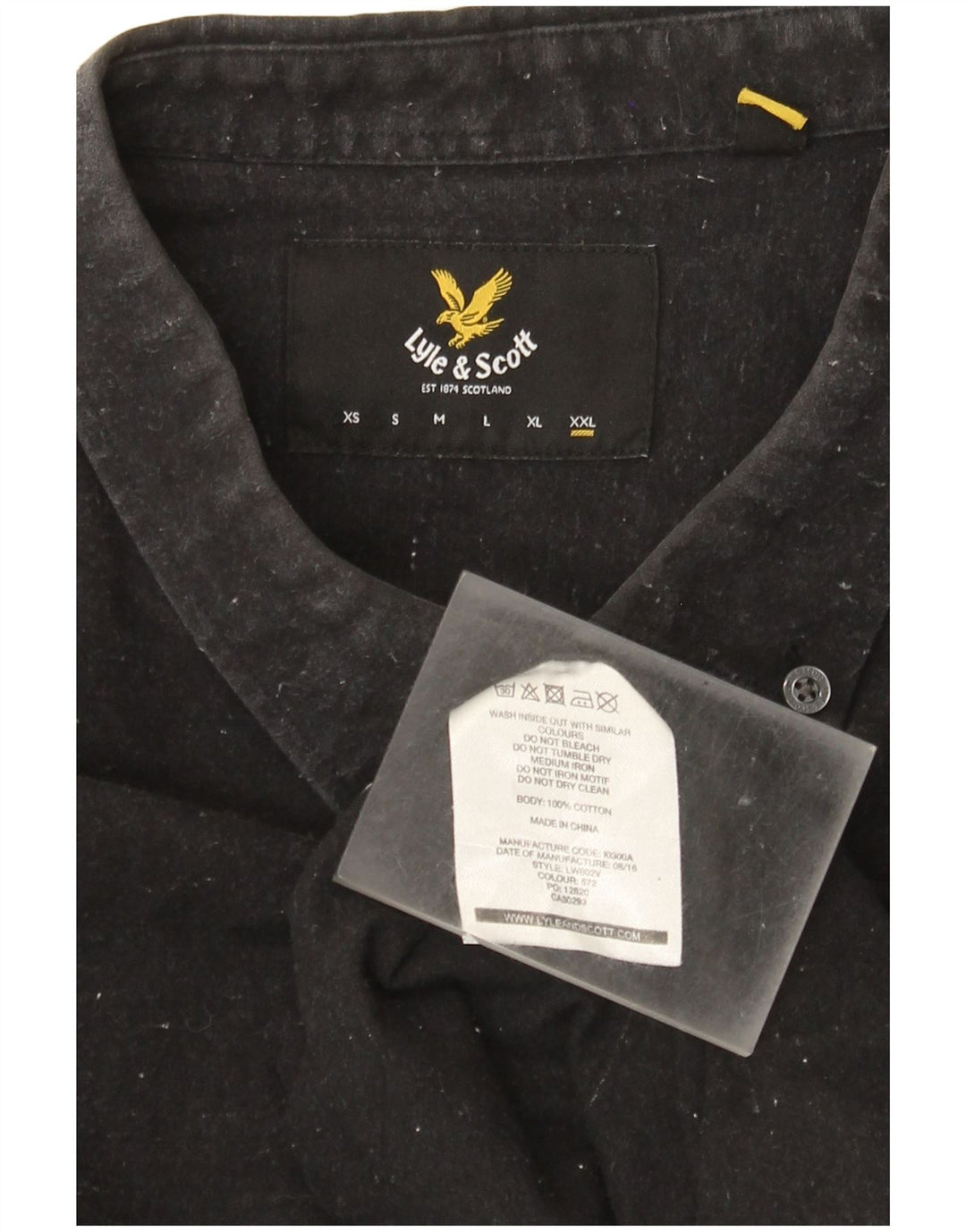 Koszula męska Lyle & Scott 2XL, czarna, bawełniana w plamki