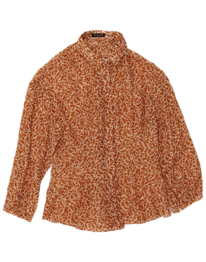 Damska bluzka koszulowa Massimo Dutti z rękawem 3/4 EU 38, mała, beżowa, w kwiaty