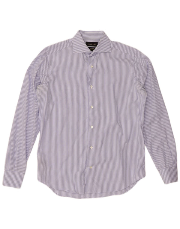 Koszula męska MASSIMO DUTTI, rozmiar 15 38, bawełniana w ciemnoniebieskie prążki