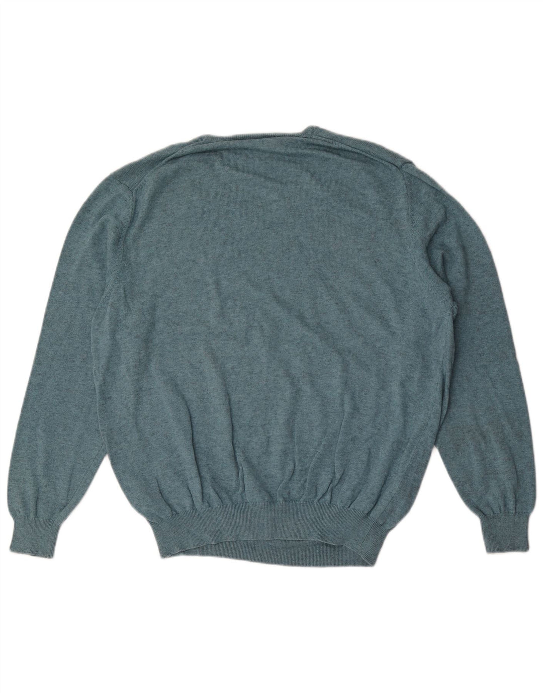 Męski sweter Massimo Dutti z dekoltem w kształcie litery V, duży, niebieski, bawełniany