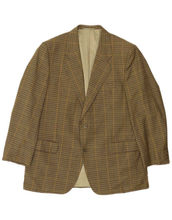 Vintage męska marynarka zapinana na 2 guziki UK 38 Medium Khaki Check