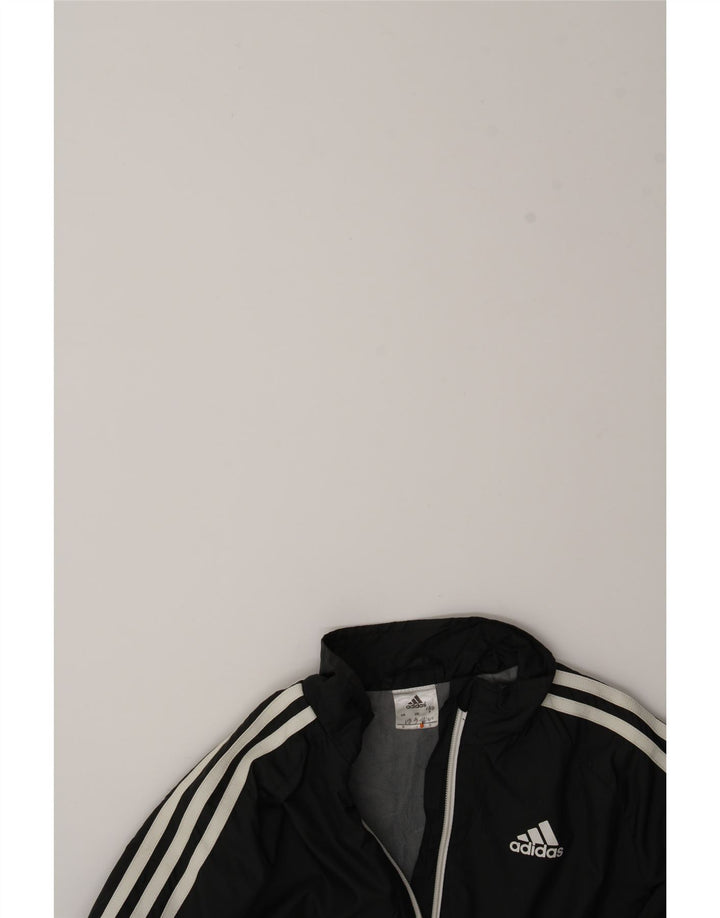 ADIDAS Boys Graphic Tracksuit Top Jacket 9-10 Years Black Vintage Adidas and Second-Hand Adidas from Messina Hembry 