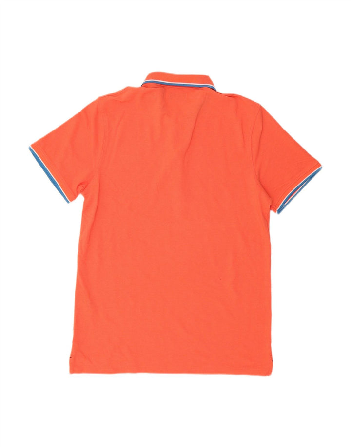 JACK & JONES Mens Polo Shirt Large Orange Cotton