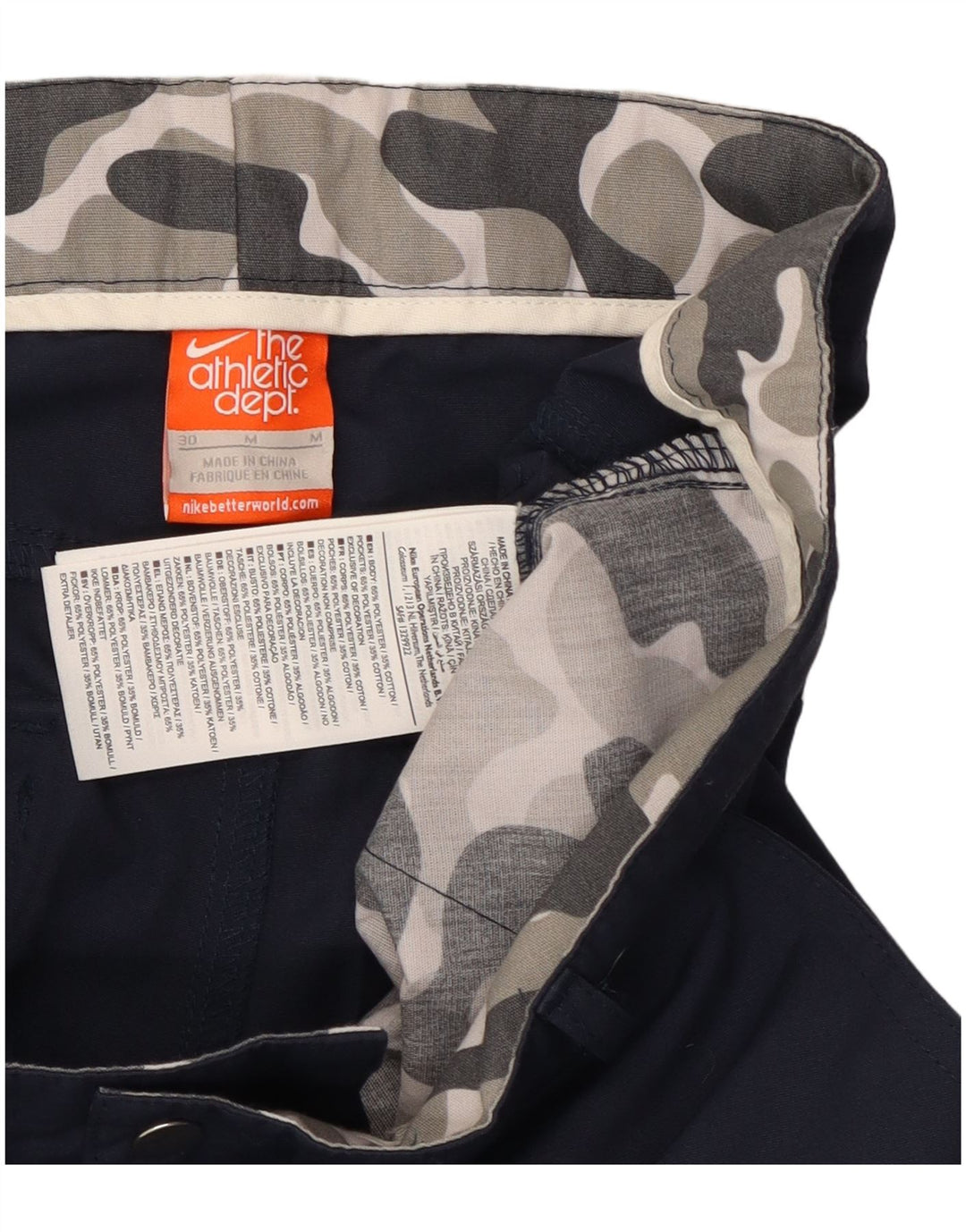 Spodnie męskie Nike Straight Chino Medium W30 L29 Granatowy poliester