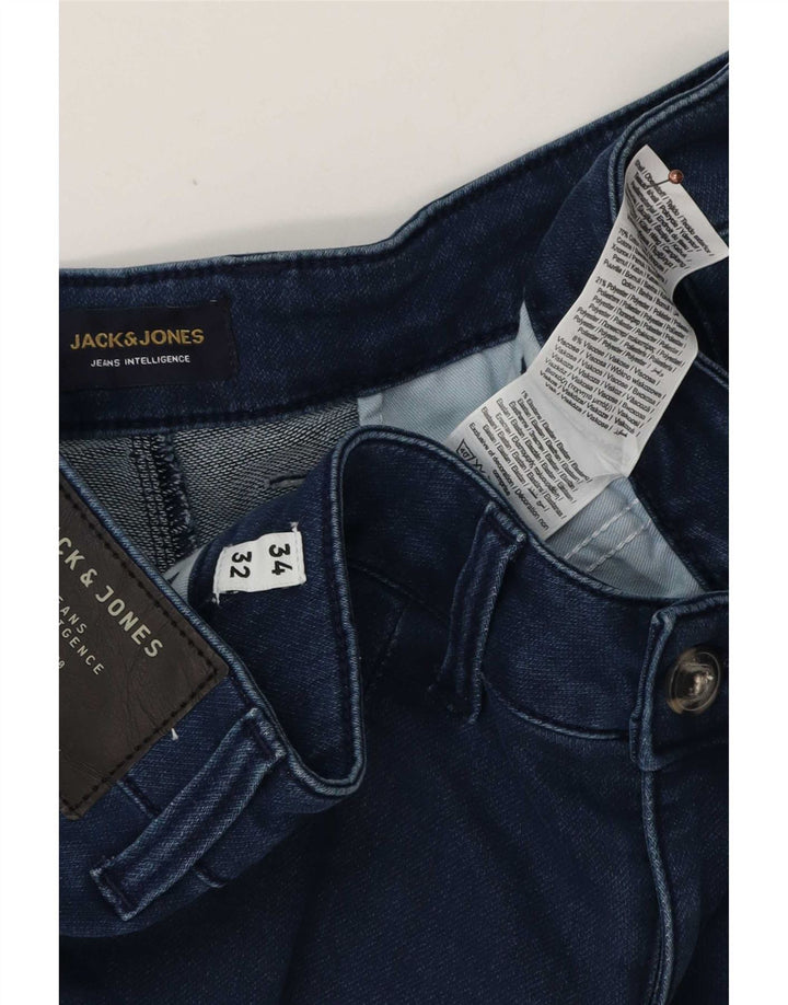 Męskie proste dżinsy Jack & Jones W34 L32 Niebieskie bawełniane