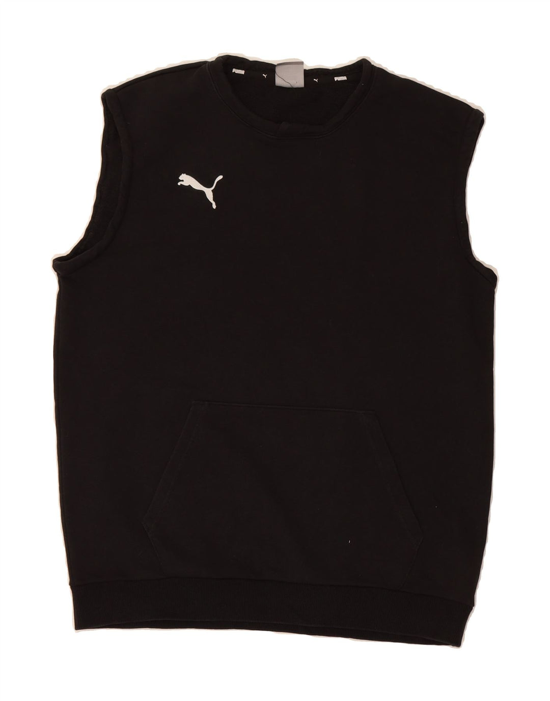 PUMA Mens Sleeveless Sweatshirt Jumper Large Black Cotton Vintage Puma and Second-Hand Puma from Messina Hembry 