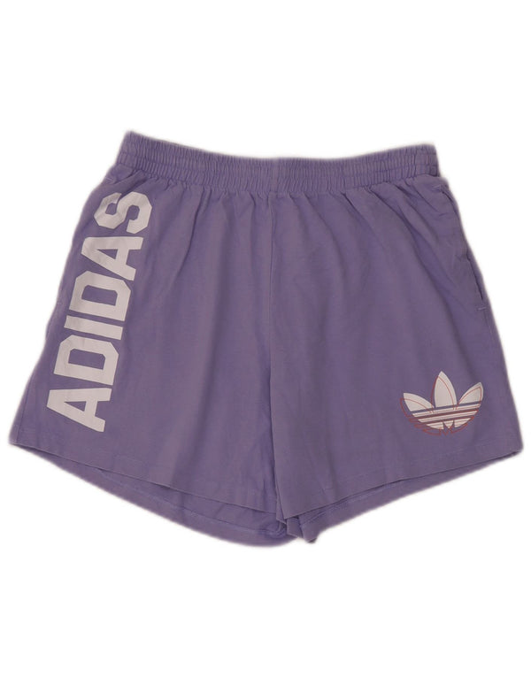 Damskie spodenki sportowe Adidas Graphic UK 14, duże, fioletowe, bawełniane