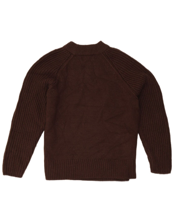 Marks & Spencer Damski sweter z golfem UK 10 Mały brązowy akryl