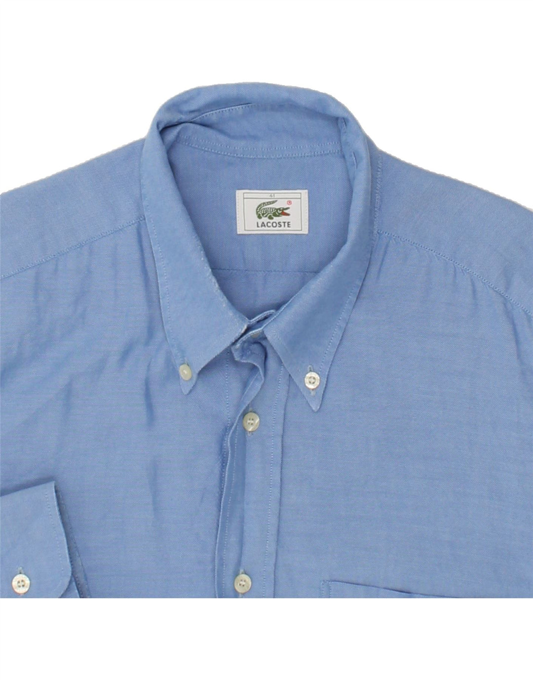 LACOSTE Mens Shirt Size 41 Medium Blue Cotton Vintage Lacoste and Second-Hand Lacoste from Messina Hembry 