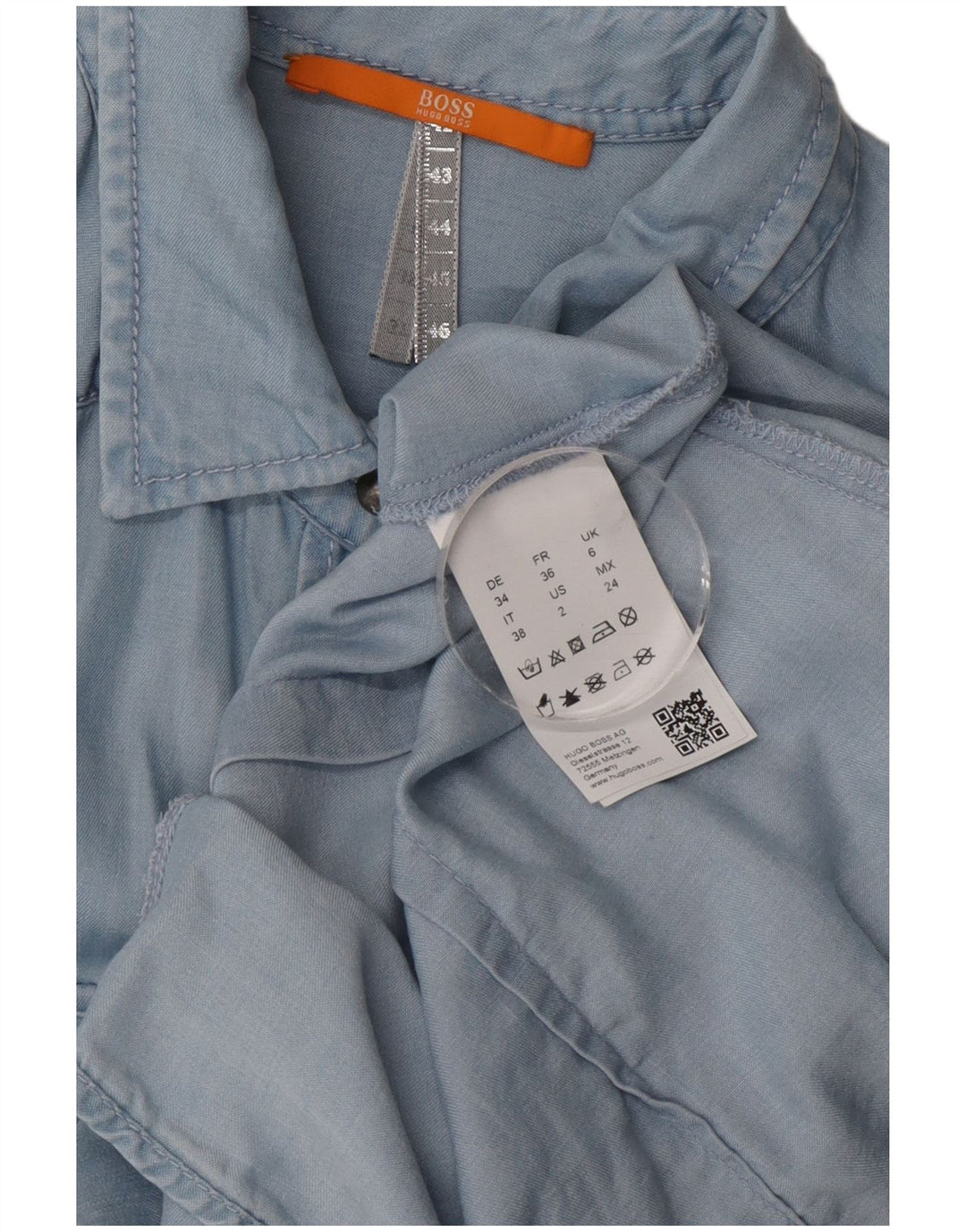 Damska koszula oversize Hugo Boss UK 6 XS, niebieska z lyocellu