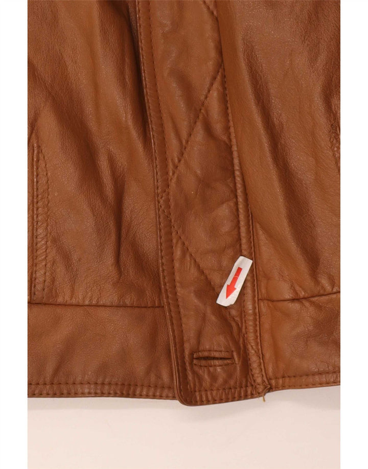 Vintage męska kurtka skórzana IT 54 2XL beżowa