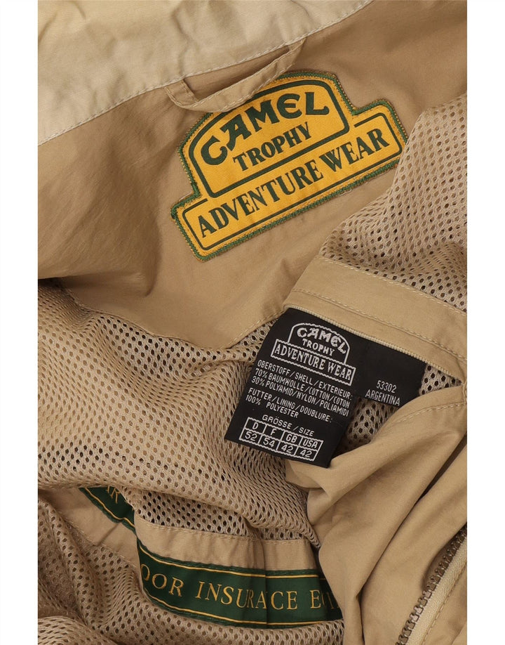 Męska kurtka z kapturem typu Camel UK 42 XL, beżowa, bawełniana