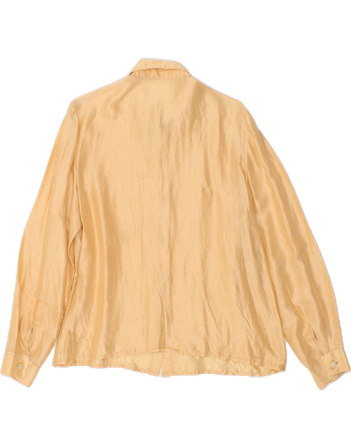 VINTAGE Womens Shirt Blouse UK 14 Medium Yellow Vintage Vintage and Second-Hand Vintage from Messina Hembry 