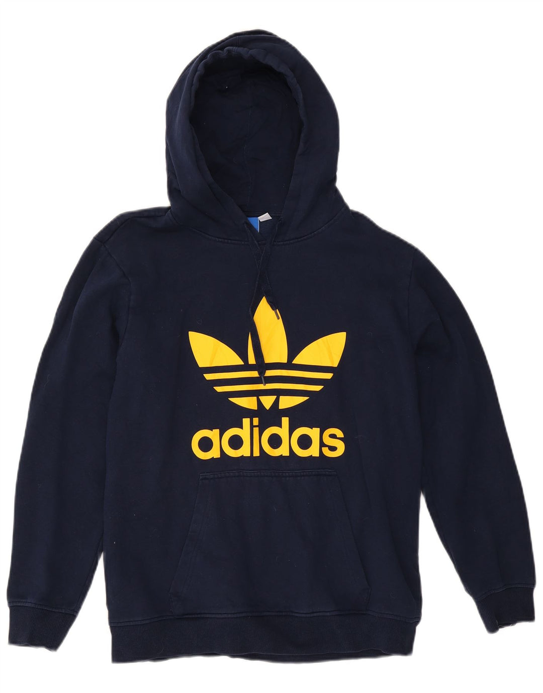 Męski sweter z kapturem ADIDAS z grafiką, średni granatowy, bawełniany