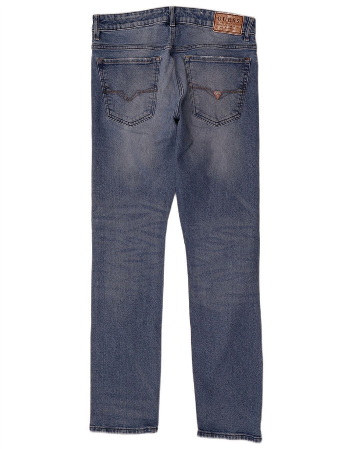 Guess Męskie jeansy slim W31 L32 Niebieskie bawełniane