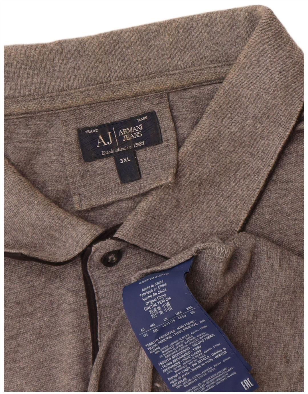 Męska koszulka polo Armani Jeans 3XL, szara, bawełniana