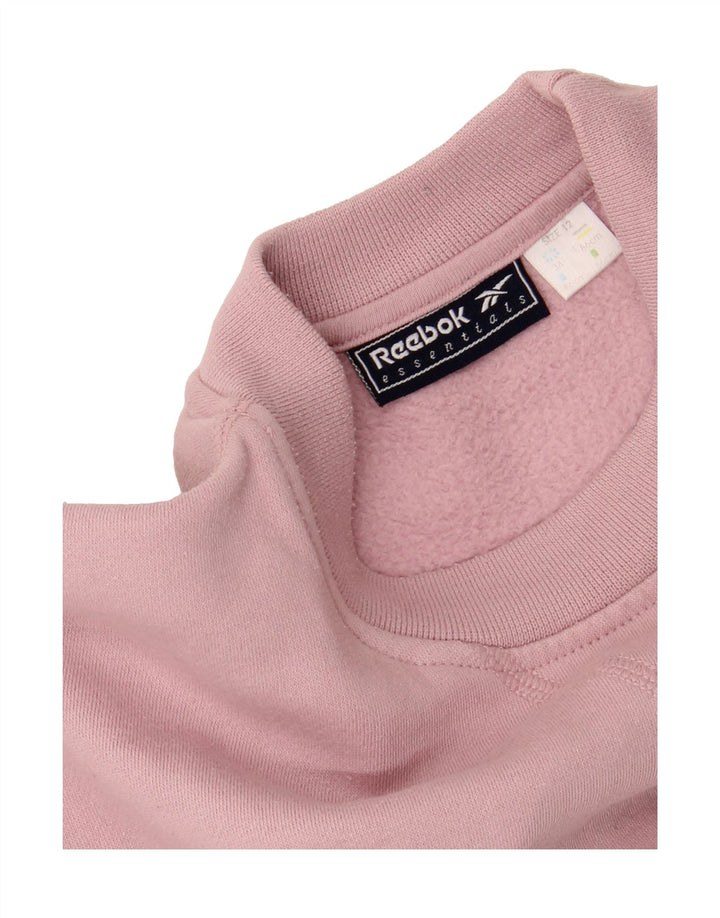 REEBOK Womens Sweatshirt Jumper UK 12 Medium  Pink Polyester Vintage Reebok and Second-Hand Reebok from Messina Hembry 