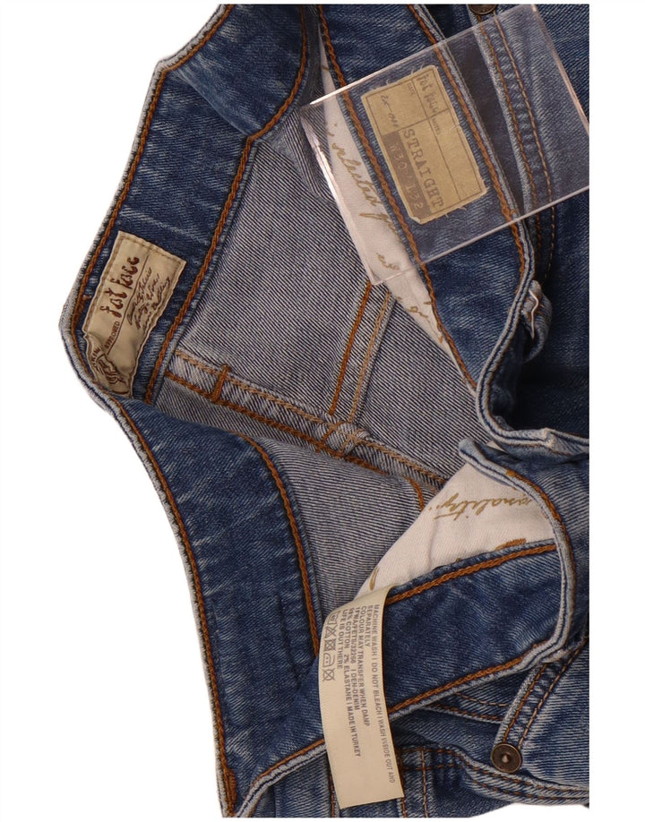 Damskie jeansy Fat Face w trudnej sytuacji, proste W30 L28, niebieska bawełna