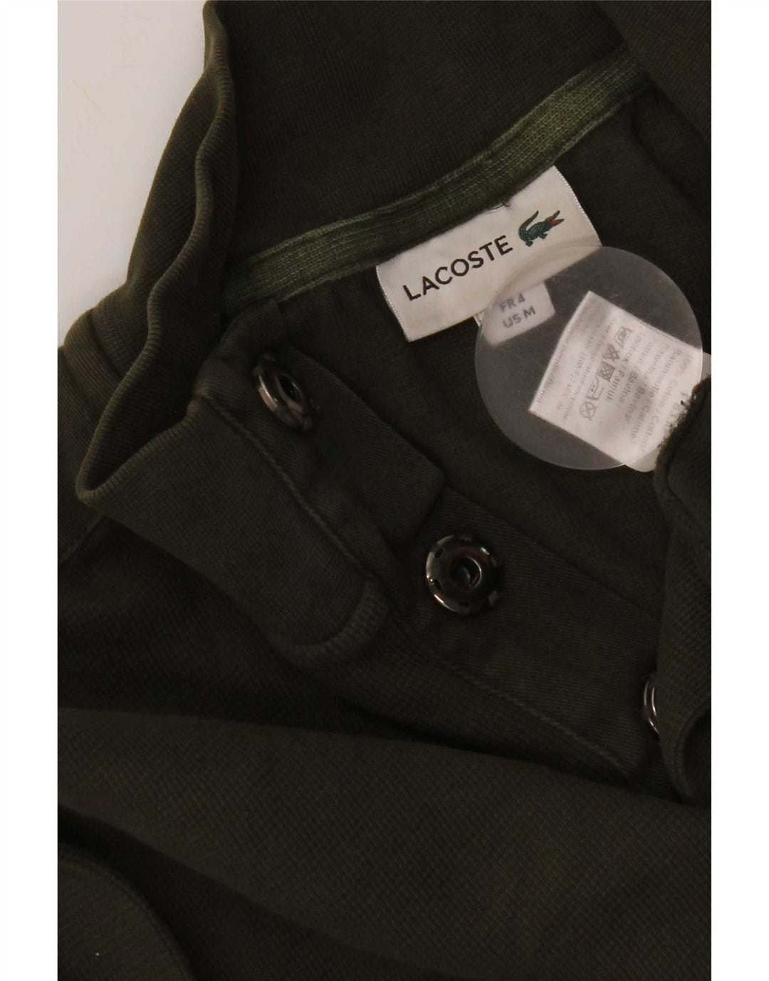 Lacoste Męski sweter zapinany na guziki, rozmiar 4, średnia bawełna khaki
