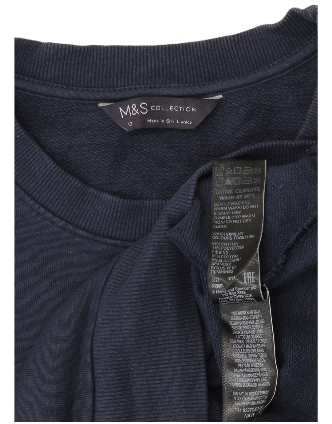 Damska bluza dresowa Marks & Spencer UK 12, średnia, granatowa, bawełniana