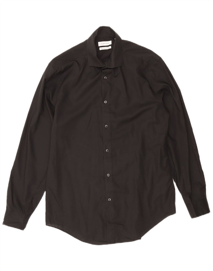Koszula męska Calvin Klein Slim Fit, rozmiar 15 1/2, średnia czarna bawełna