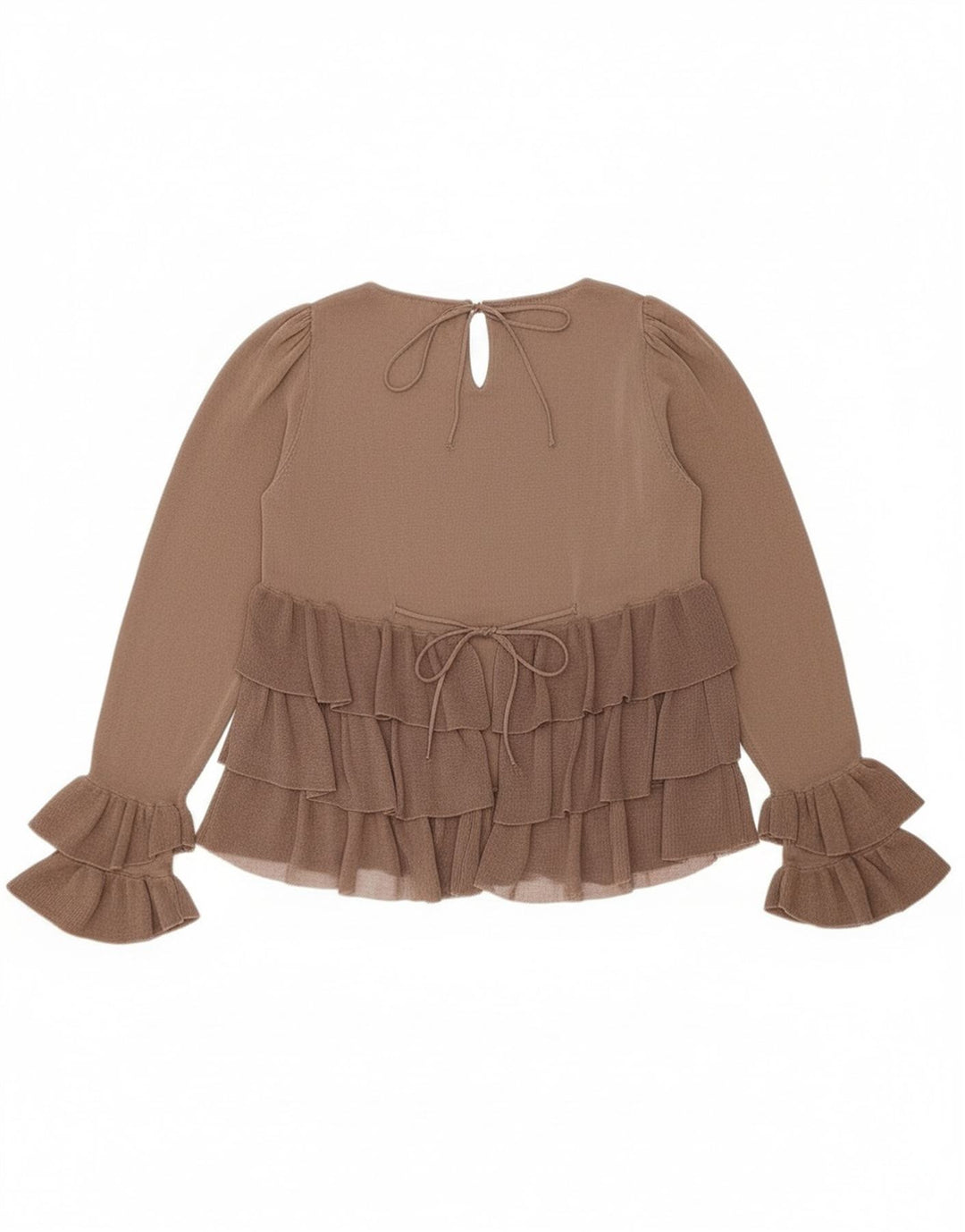 Damska bluzka oversize z długim rękawem Zara Top UK 10 Small Brown Colourblock