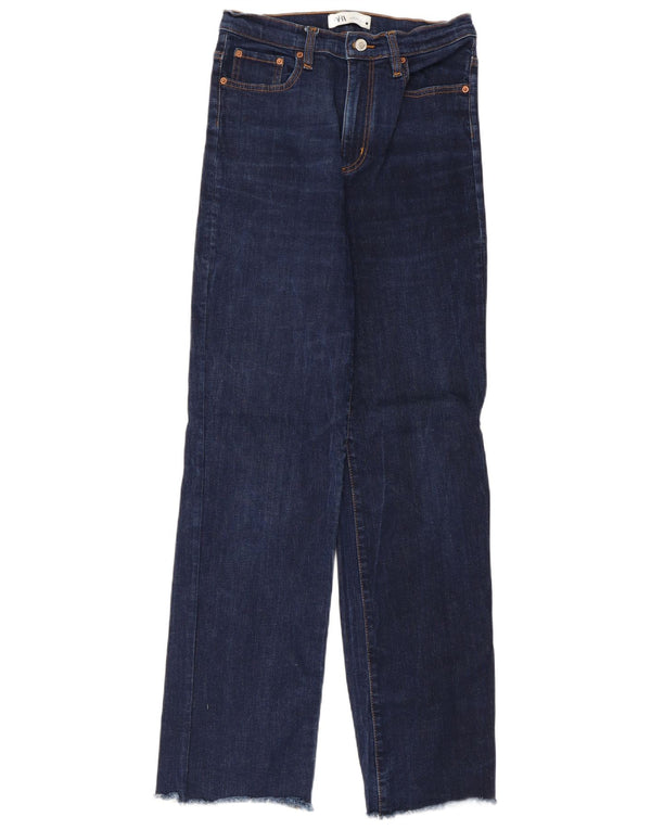 Damskie luźne jeansy Zara z wysokim stanem EU 38 Small W28 L31 granatowe