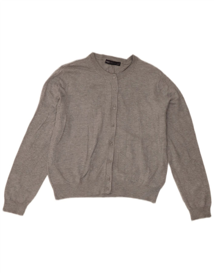 Marks & Spencer Damski sweter rozpinany UK 16, duży, szary, wiskoza