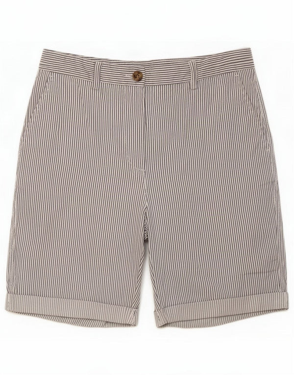 Marks & Spencer Damskie spodenki Chino UK 10 Małe W30 Białe prążki Bawełna