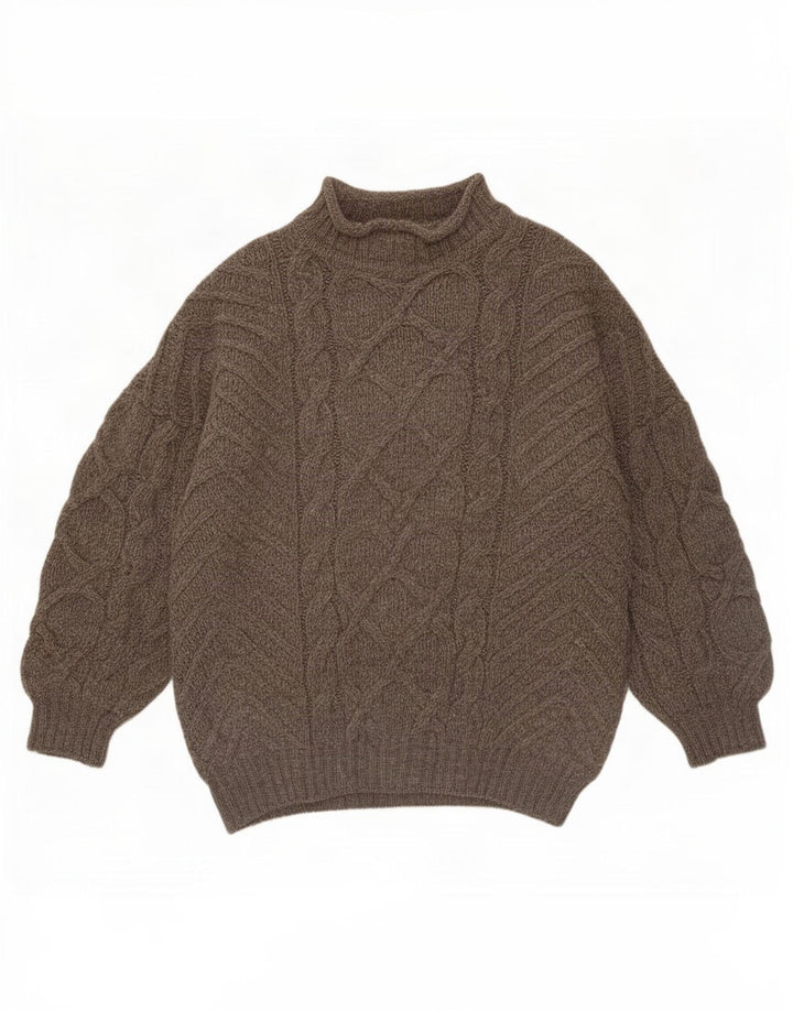Vintage męski sweter z golfem XL, brązowy