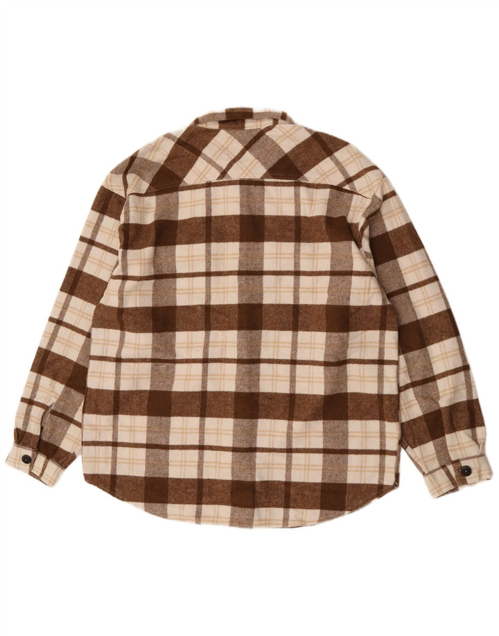 Męska koszula flanelowa Jack & Jones XL w brązową kratkę, poliester