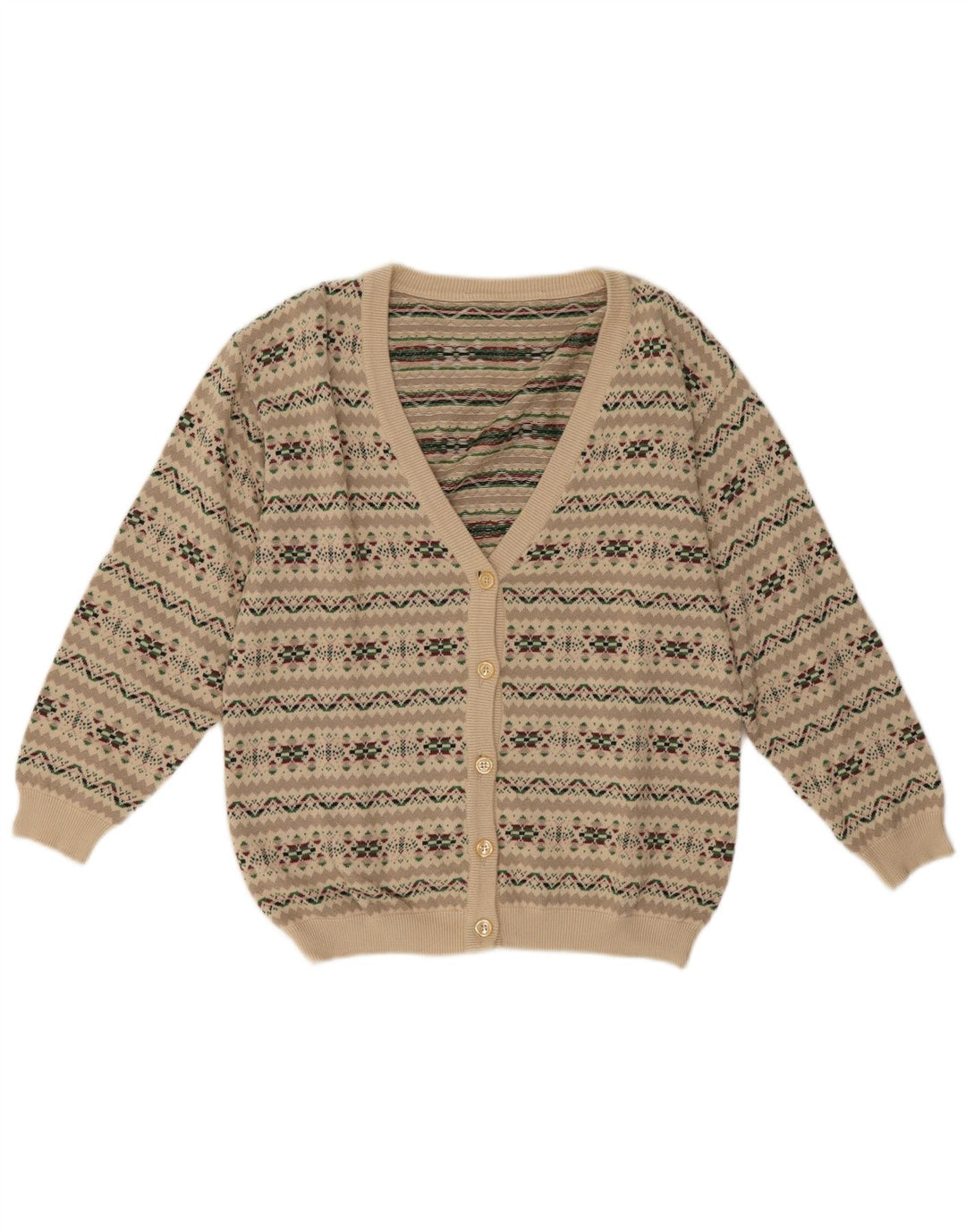 Sweter damski w stylu vintage, UK 14, średni szary Fair Isle