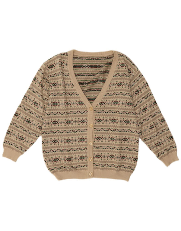 Sweter damski w stylu vintage, UK 14, średni szary Fair Isle