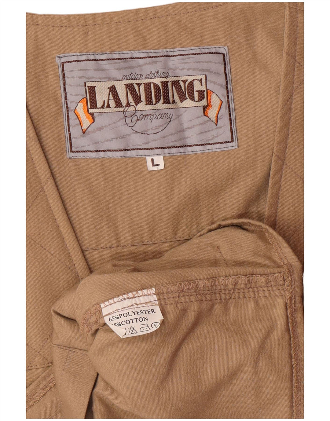 Męska kamizelka użytkowa VINTAGE UK 40, duża, beżowa, poliester