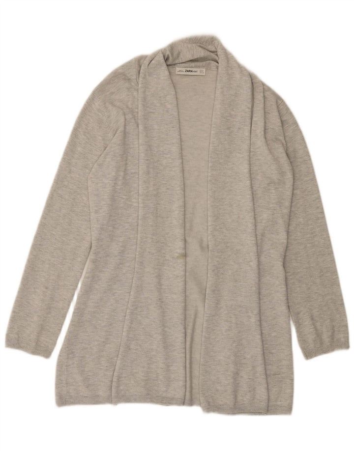 Sweter damski Zara z otwartym kardiganem UK 12 Średni szary wiskoza