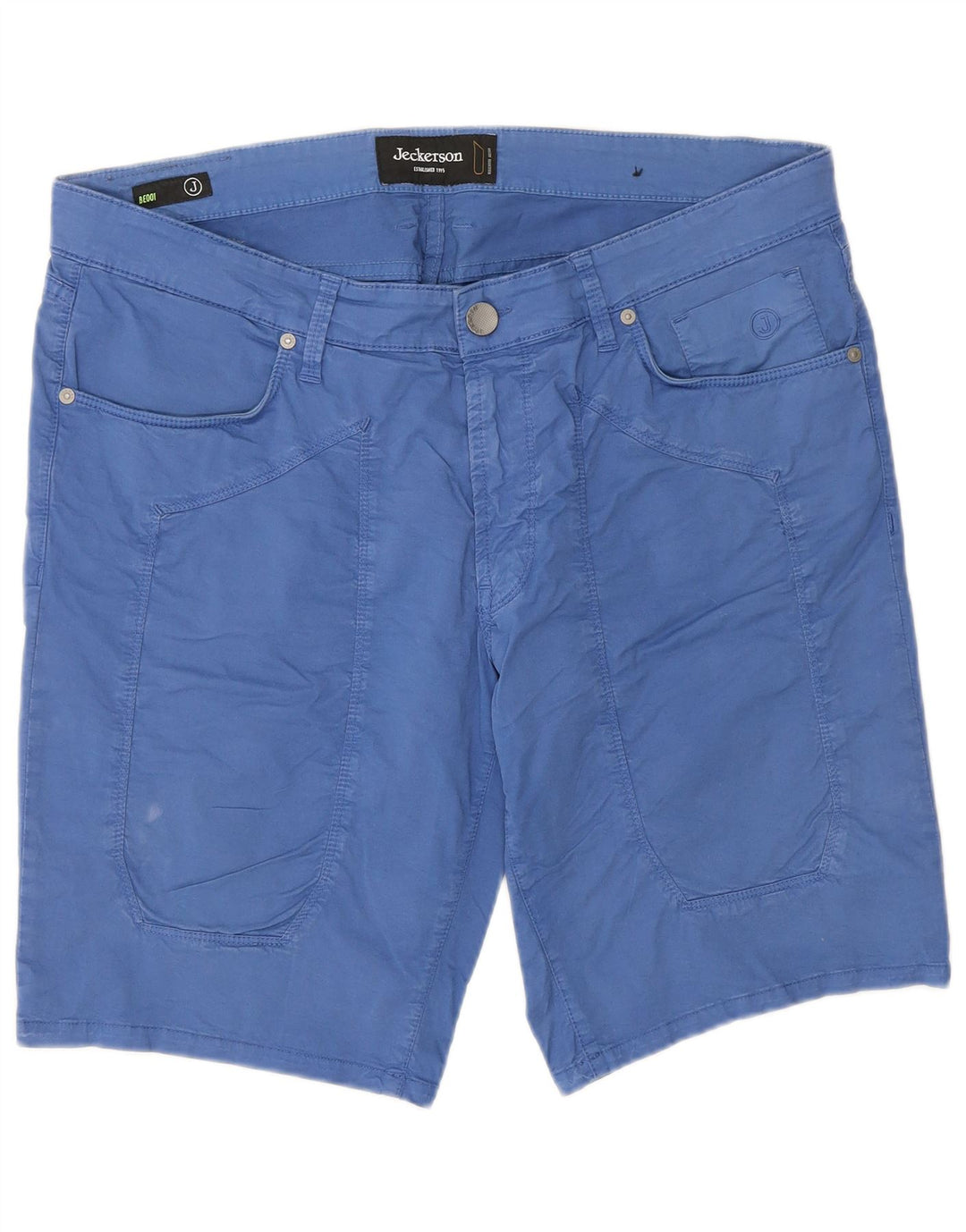 JECKERSON Mens Casual Shorts W36 Large  Blue Cotton