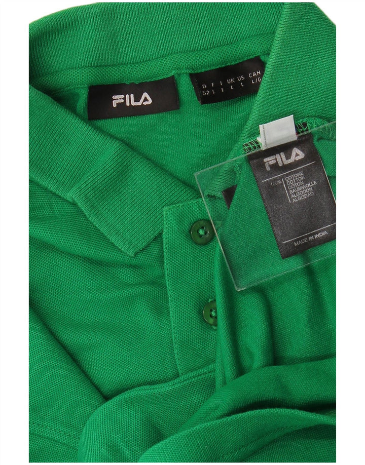 Męska koszulka polo FILA, duża, zielona, bawełniana