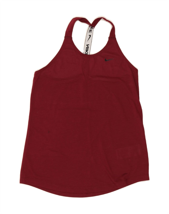 NIKE Womens Vest Top UK 10 Small Burgundy Polyester Vintage Nike and Second-Hand Nike from Messina Hembry 