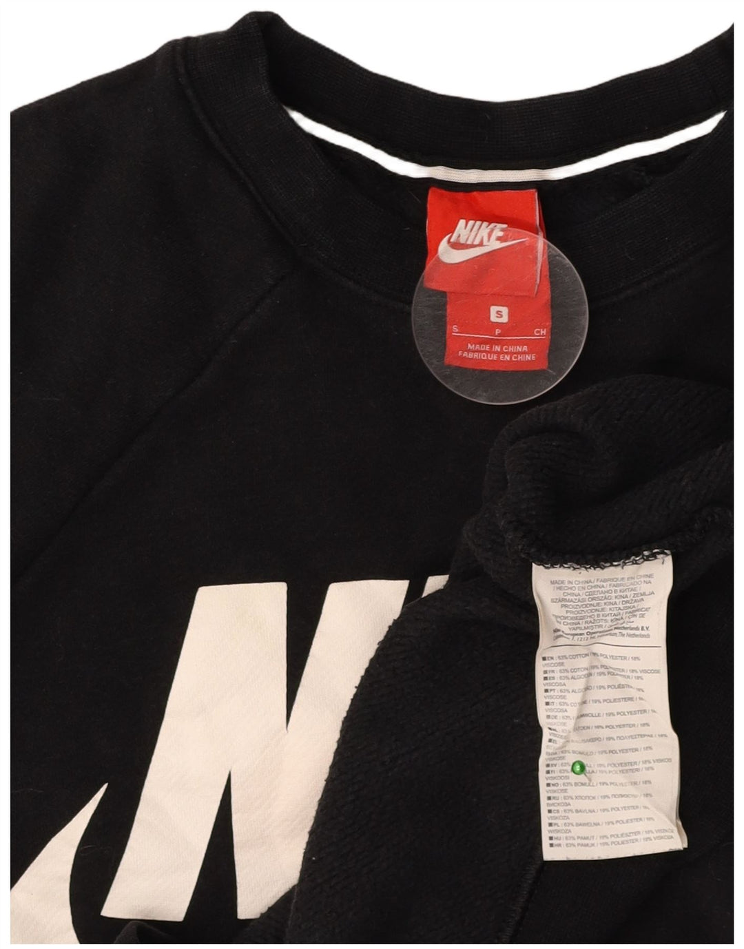 Damska bluza NIKE Crop Oversize z grafiką, UK 10, mała czarna