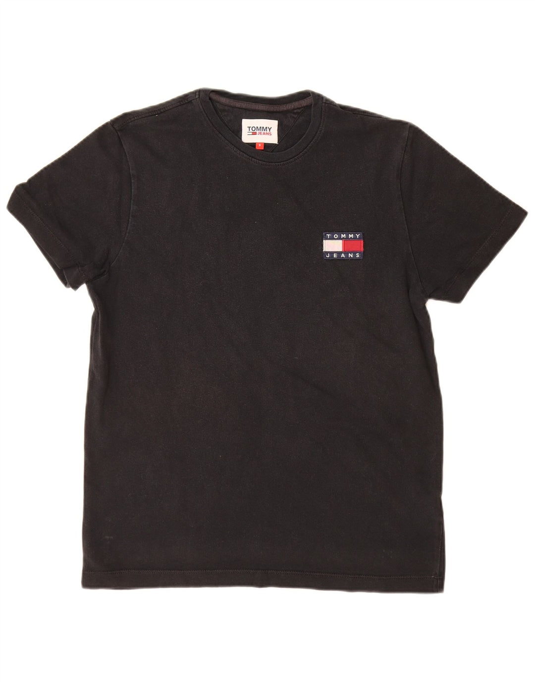 T-shirt męski Tommy Hilfiger, mały, czarny, bawełniany