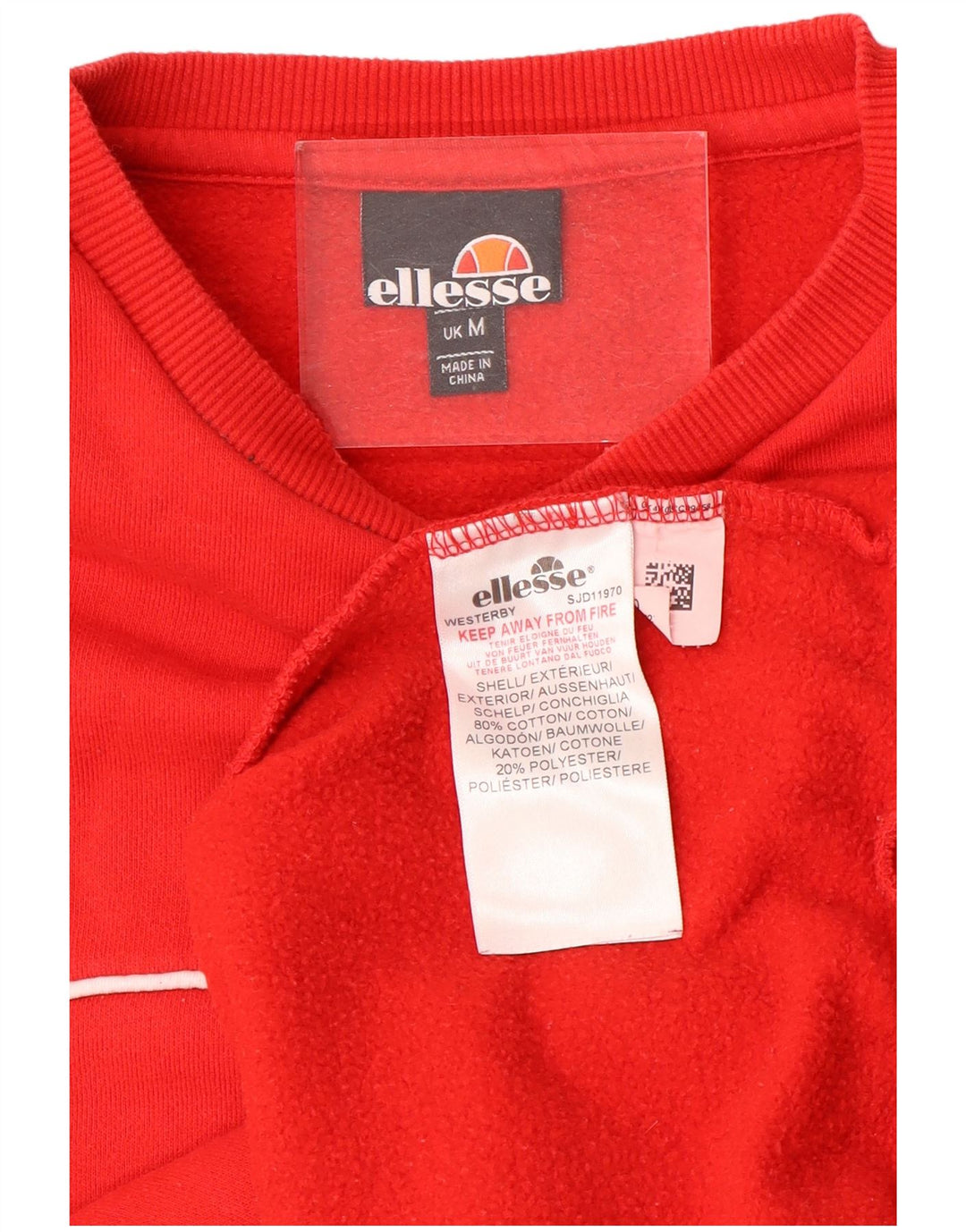 Męska bluza z grafiką Ellesse, średnio czerwona, bawełniana, sportowa