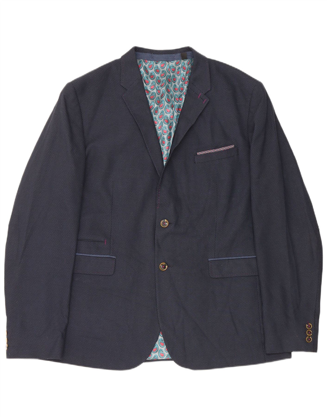Męska marynarka zapinana na 2 guziki Ted Baker, rozmiar 7, 3XL, granatowa, poliestrowa