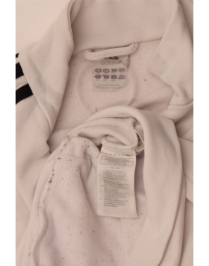 Damska kurtka dresowa ADIDAS UK 16, duża, biała, poliestrowa