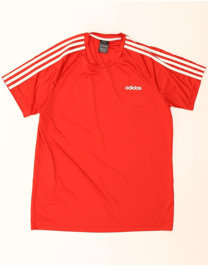 Adidas Męska koszulka Climalite Top, duża, czerwona, poliestrowa