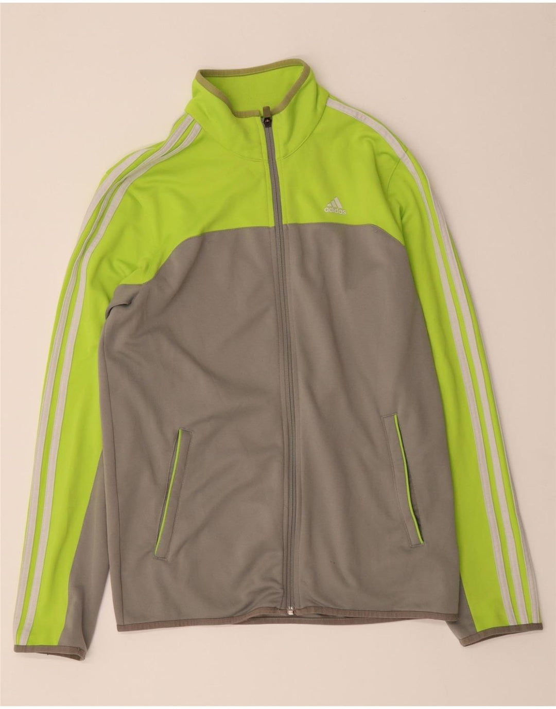 ADIDAS Mens Tracksuit Top Jacket UK 40/42 Medium Grey Colourblock Vintage Adidas and Second-Hand Adidas from Messina Hembry 