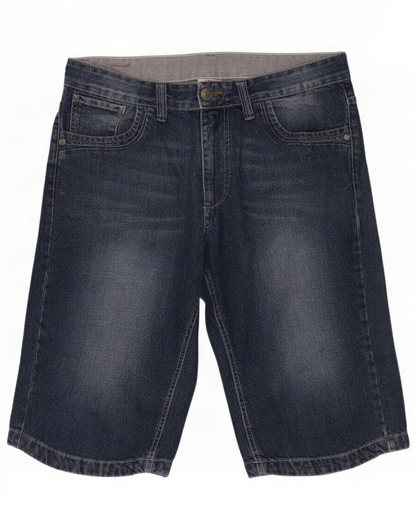 Zara Mens Denim Shorts EU 42 Large W32 Navy Blue