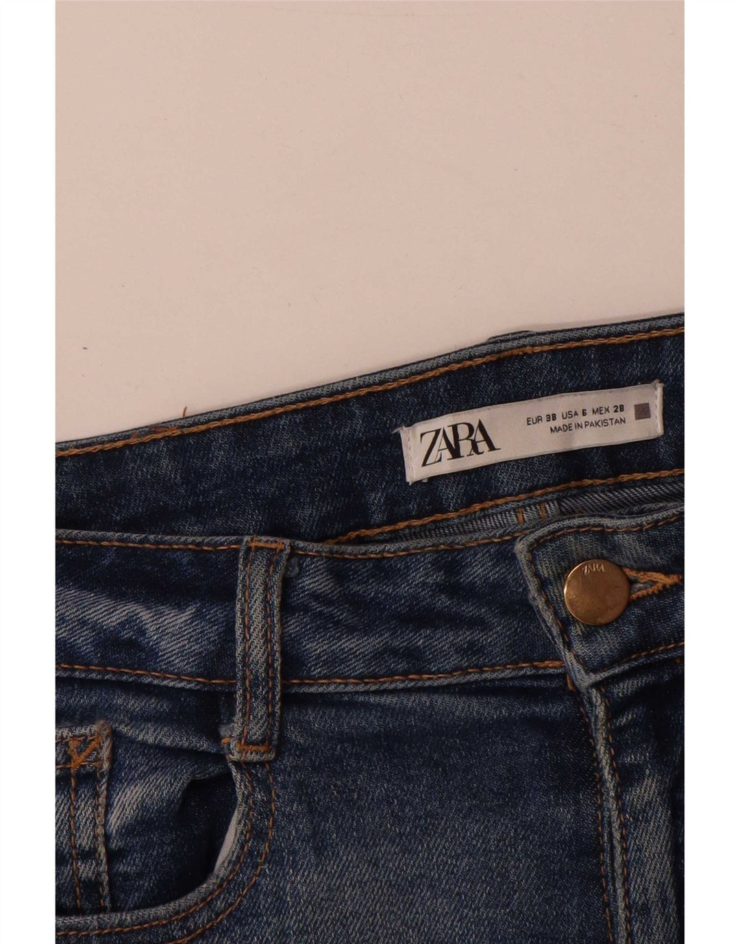 Damskie jeansy rozkloszowane Zara EU 38 Small W28 L34 Niebieskie bawełniane